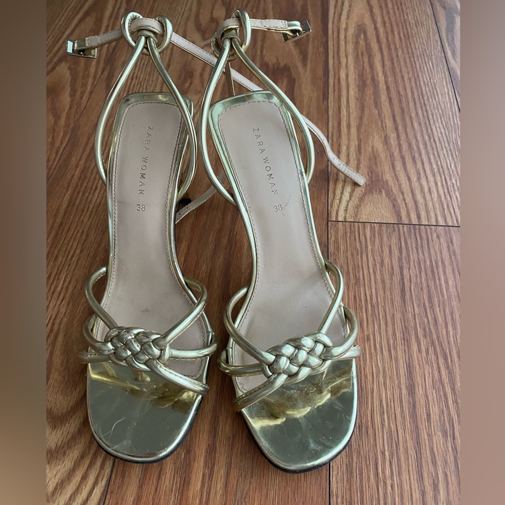 Zara Gold Heels